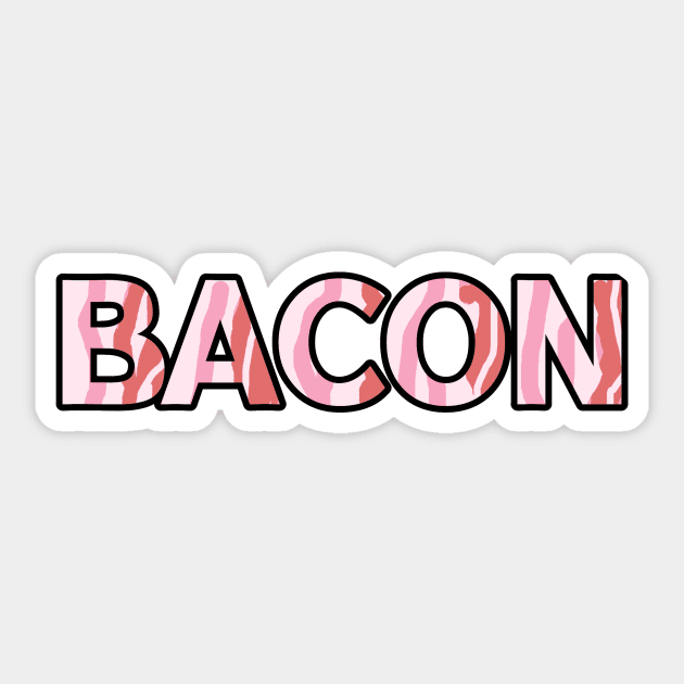 streaky bacon strips font rashers pig pork Sticker by Captain-Jackson